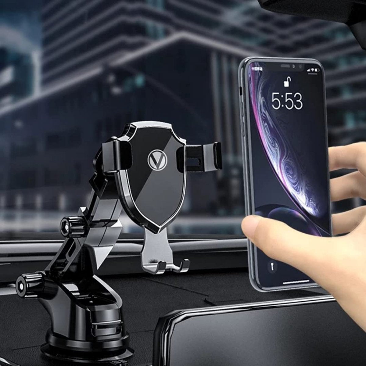 3-in-1 Telefoonhouder Auto – Met Sterke Zuignap voor Dashboard, Raam & Ventilatierooster