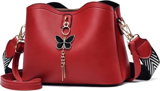 Dames Schoudertas – Lichtgewicht Crossbody Tas – Kleine Modieuze Handtas met Vlinder Hanger