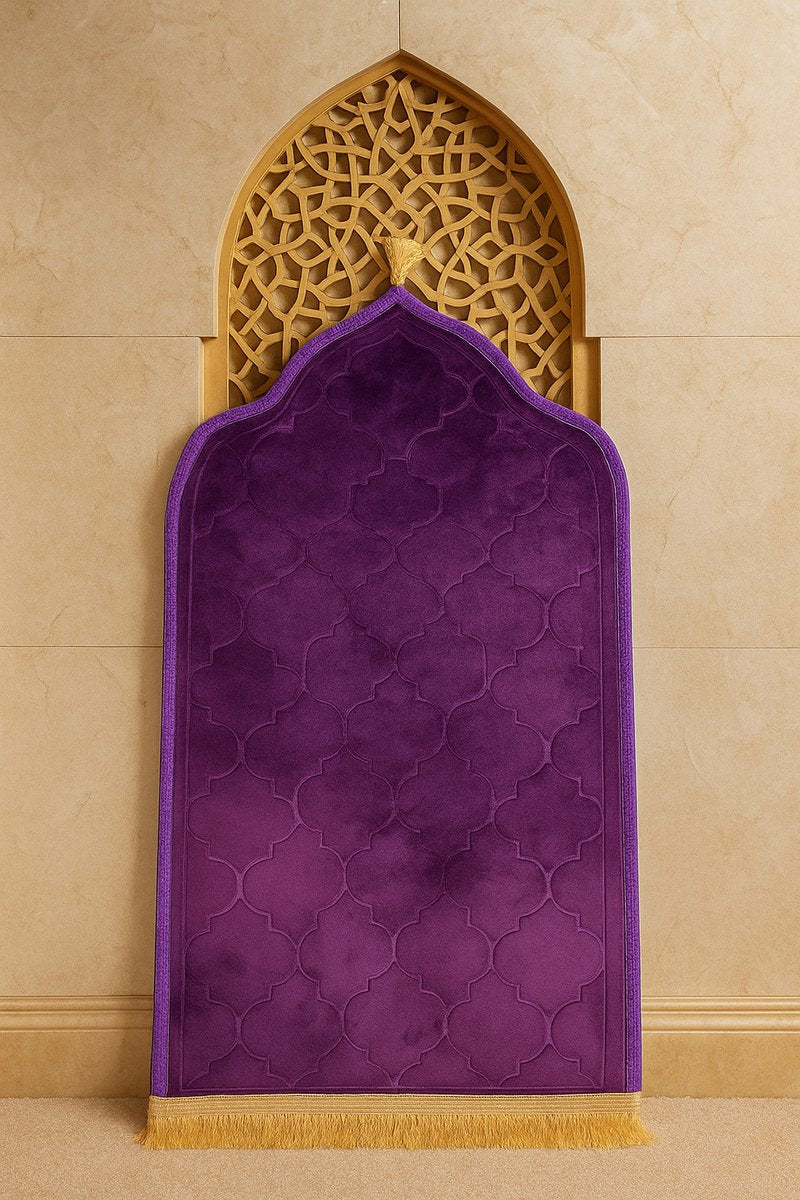 Gebedskleed – Comfortabele & Zachte Islamitische Prayer Mat met Antislip en Gouden Afwerking (115×65 cm) – Meerdere Kleuren