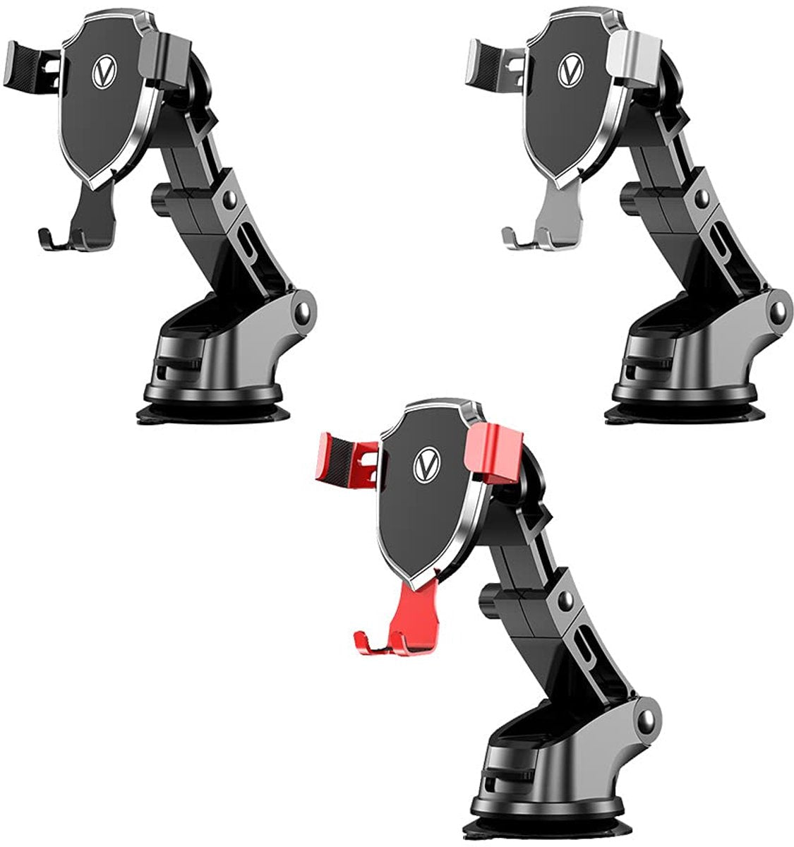 3-in-1 Telefoonhouder Auto – Met Sterke Zuignap voor Dashboard, Raam & Ventilatierooster