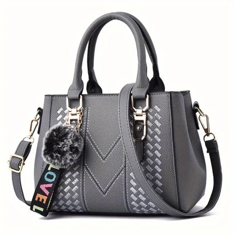 Stijlvolle Dames Schoudertas met Borduursel en Sleutelhanger – 2026 Trendy tas