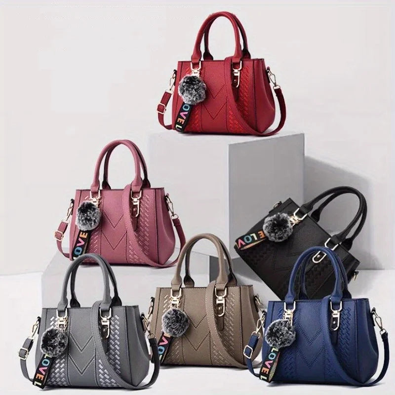 Stijlvolle Dames Schoudertas met Borduursel en Sleutelhanger – 2026 Trendy tas