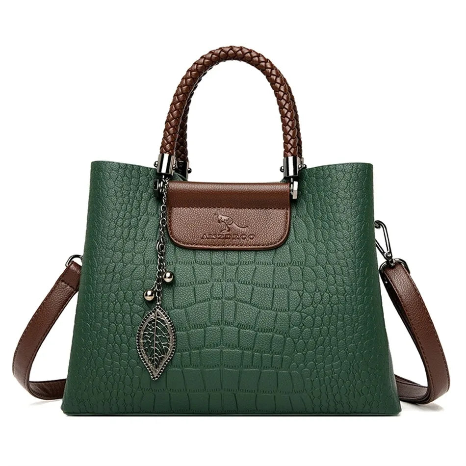 Luxe Dames Handtas van Zacht Leer – Designer Schoudertas met 3 Lagen & Grote Capaciteit