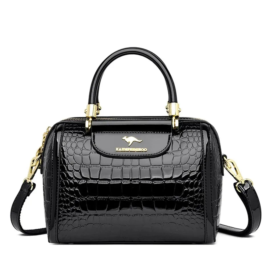 Luxe Dames Handtas van Zacht Leer – Designer Schoudertas met 3 Lagen & Grote Capaciteit