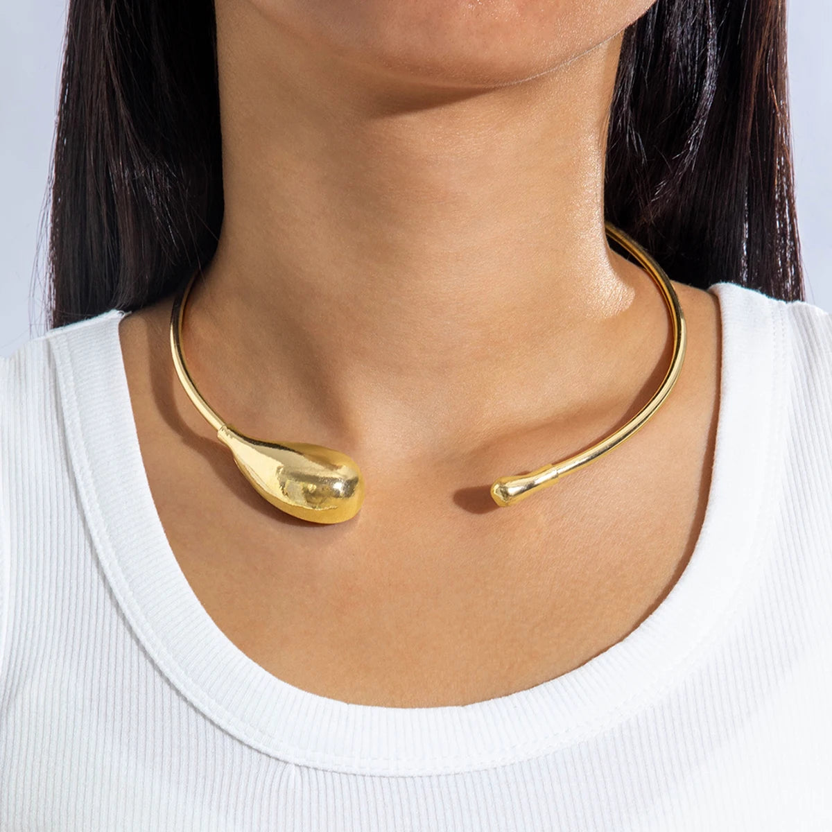 Choker Ketting – Goud/Zilver Waterdruppel Design