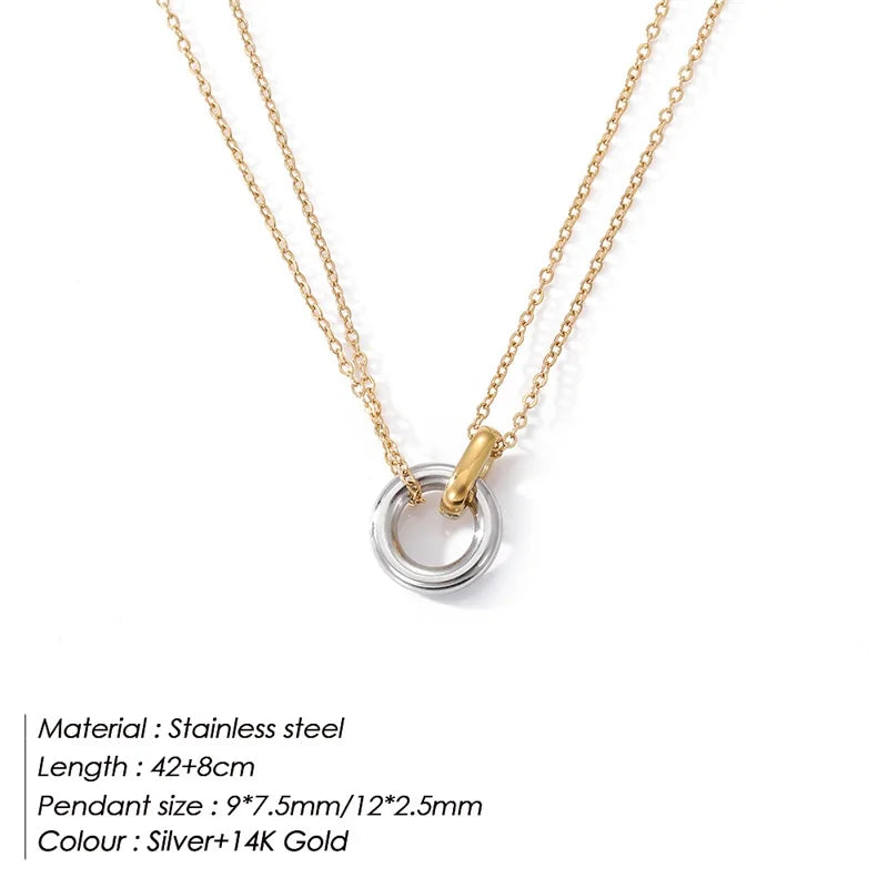 Dubbele Ketting met Cirkel & Staaf