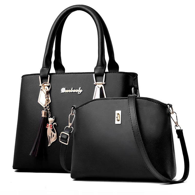 2-delige Dameshandtas Set – PU Lederen Schoudertas met Elegante