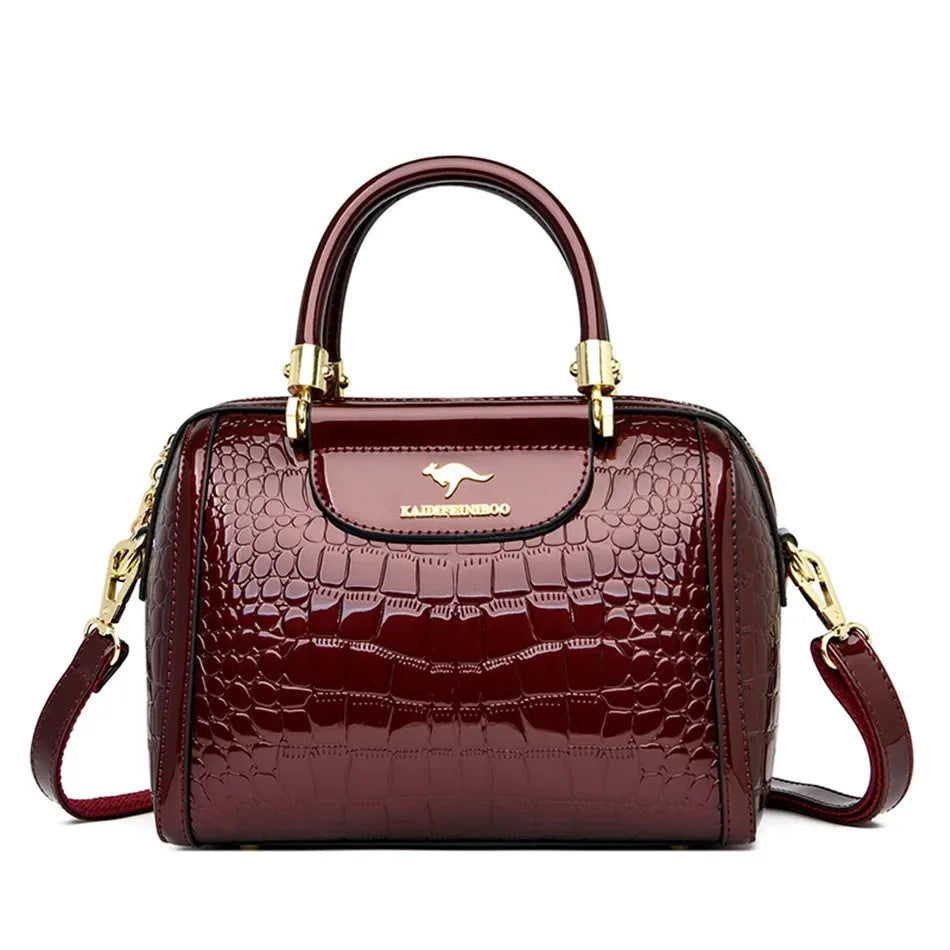 Luxe Dames Handtas van Zacht Leer – Designer Schoudertas met 3 Lagen & Grote Capaciteit