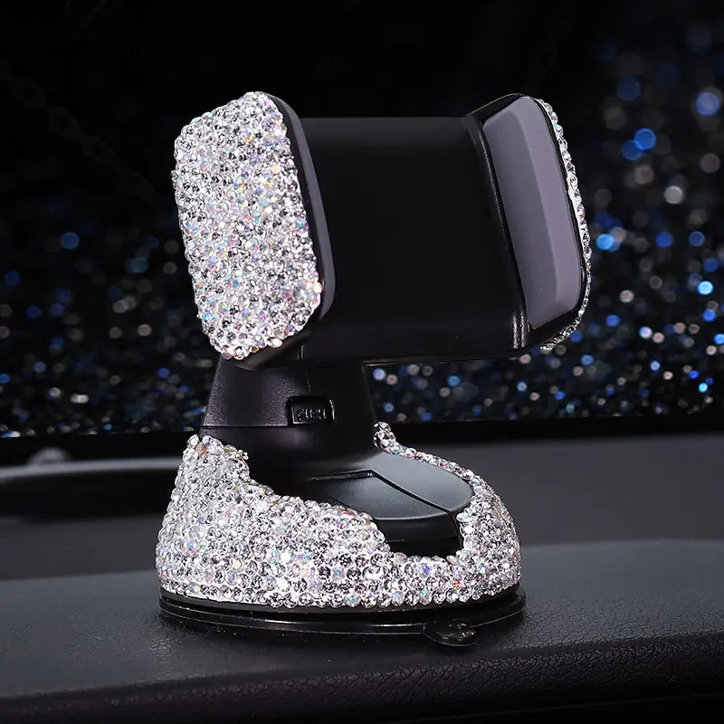 Diamond Bling Car Cell Phone Holder Girl Rhinestone Crystal Mount Universal Fit Mobile Holder Car - For Women