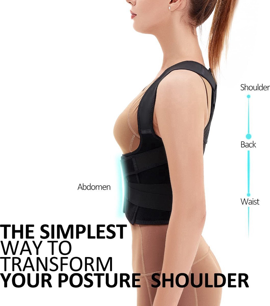 Postuur Corrector – Comfortabele en Verstelbare Houding Corrector tegen Rugklachten - Maat S/M/L