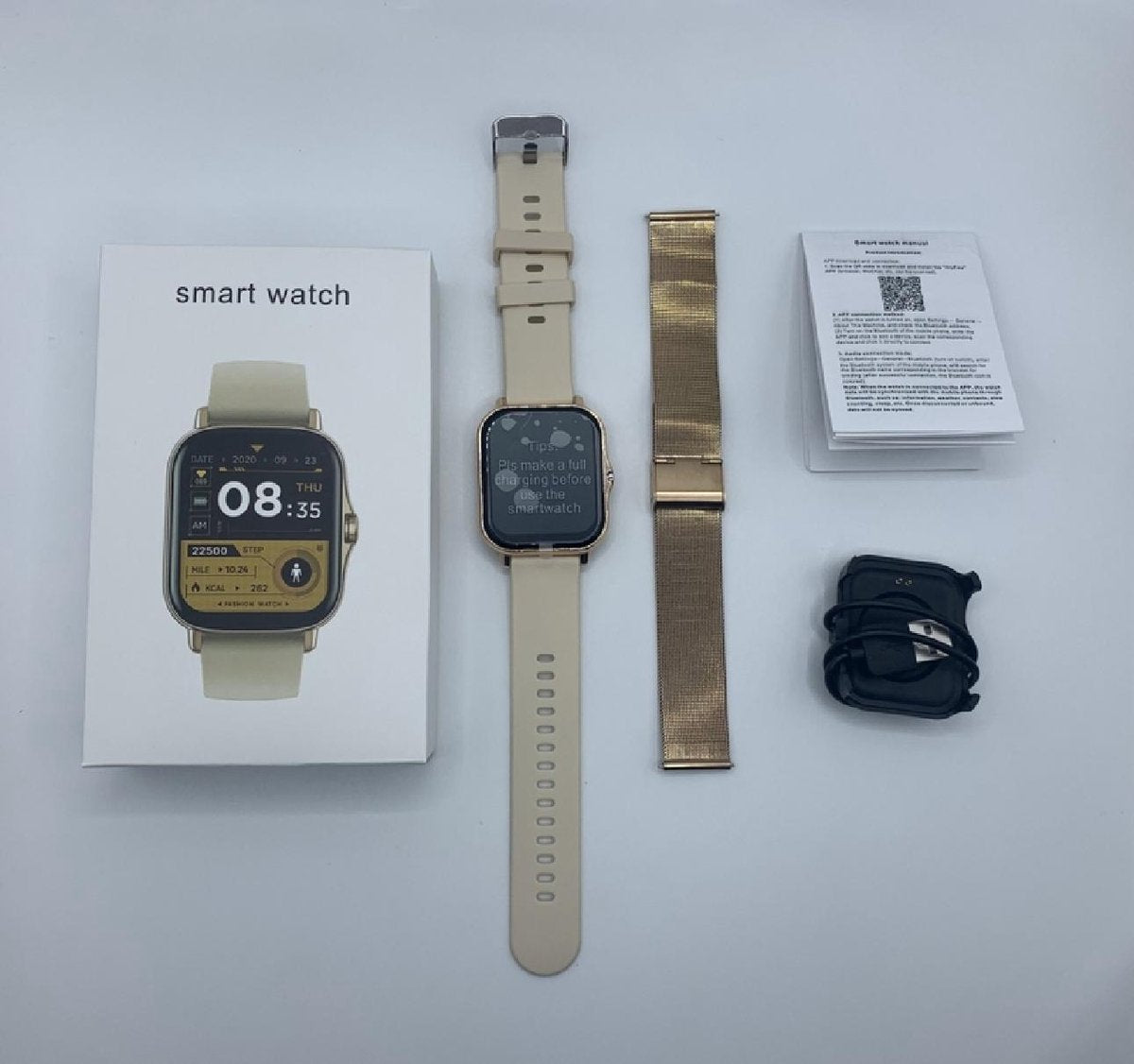 Smartwatch Dames – 1.83 inch Touchscreen – Mesh & Siliconen Band – Fitness Horloge met Hartslagmeter, Stappenteller en IP67 Waterdicht