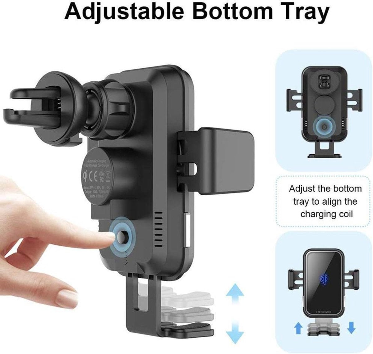 Qi Telefoonhouders Auto 15W Draadloze Oplader - Ventilatierooster, Raam, Dashboard - Autolader - GSM houder auto - Auto Accessoires