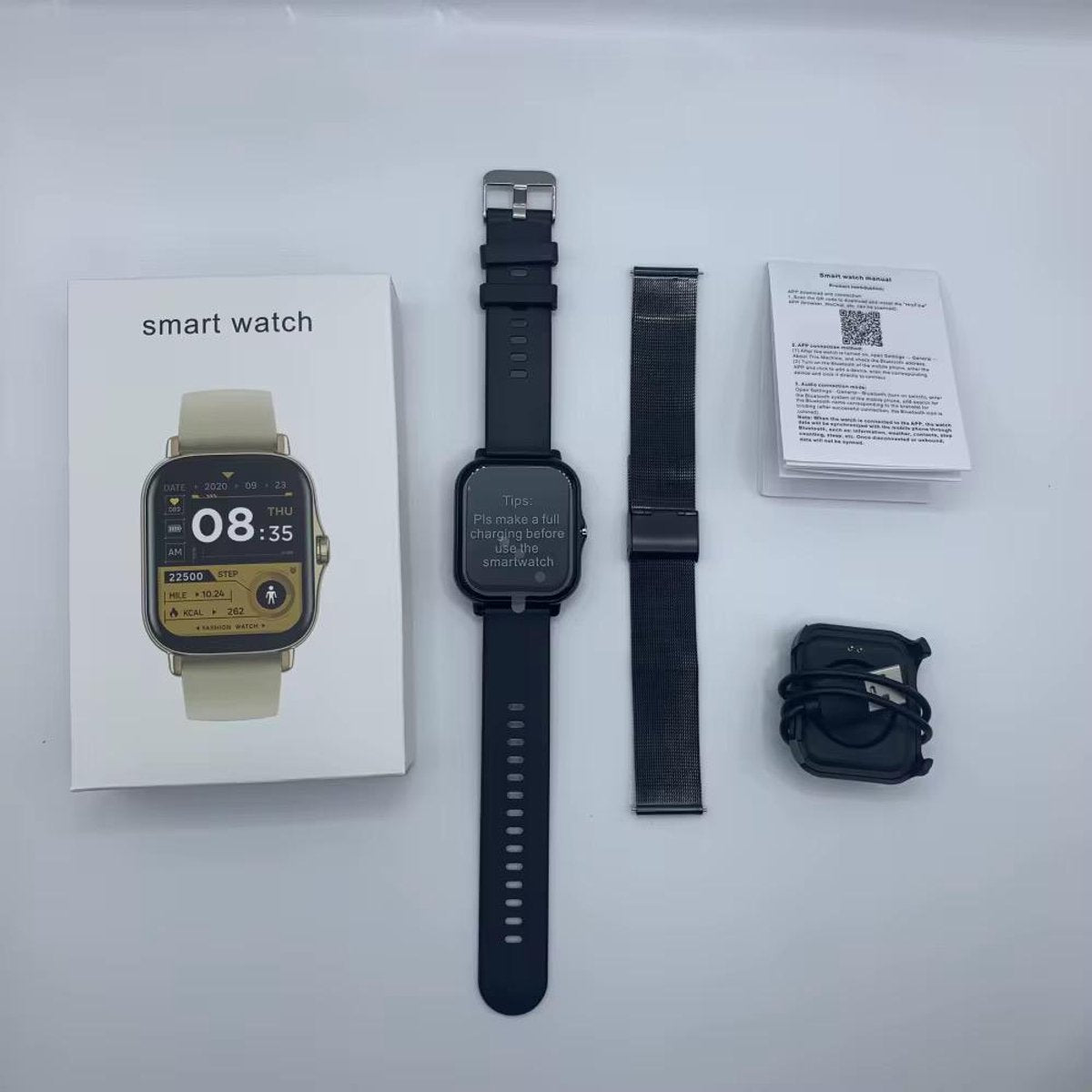 Smartwatch Dames – 1.83 inch Touchscreen – Mesh & Siliconen Band – Fitness Horloge met Hartslagmeter, Stappenteller en IP67 Waterdicht