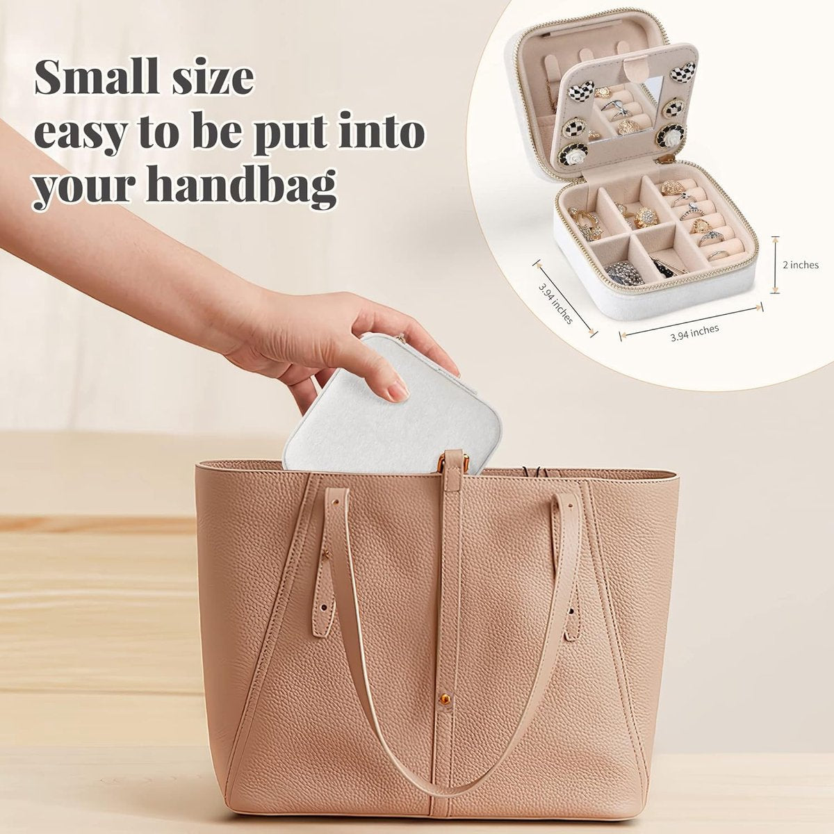 Compacte Sieradendoos – Reisetui & Organizer voor Ringen, Kettingen en Oorbellen – Draagbare Sieradenbox in Meerdere Kleuren