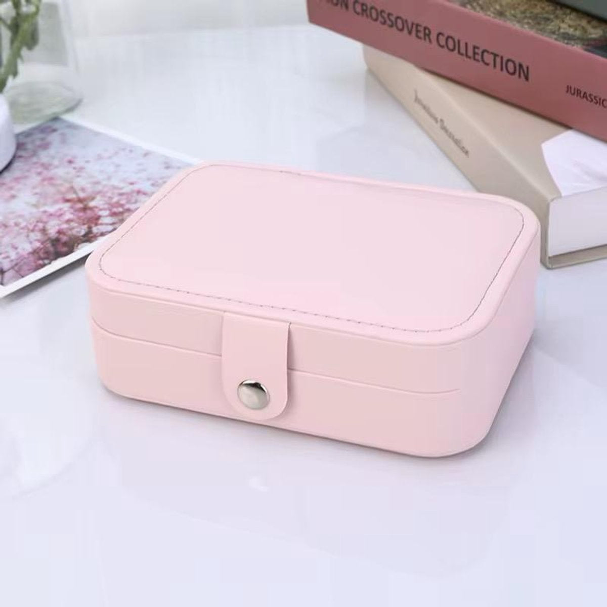 Compacte Sieradendoos voor Reizen – Organizer voor Ringen, Kettingen & Oorbellen – Draagbare Sieradenbox – In Meerdere Kleuren Verkrijgbaar - lichtroze