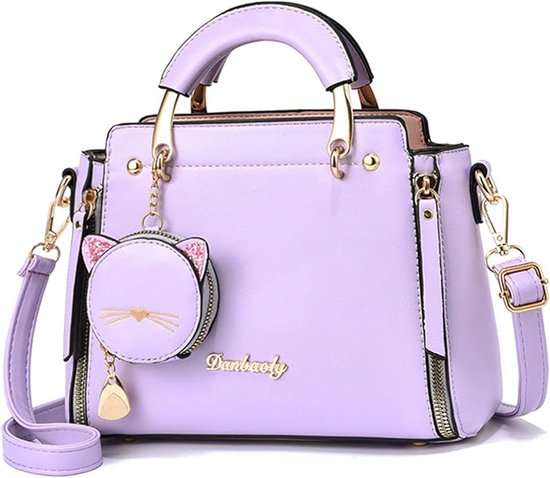 Dames Handtas – PU Leer – Met Katten portemonnee – Schoudertas & Crossbody – Verstelbare Riem - Meerdere kleuren