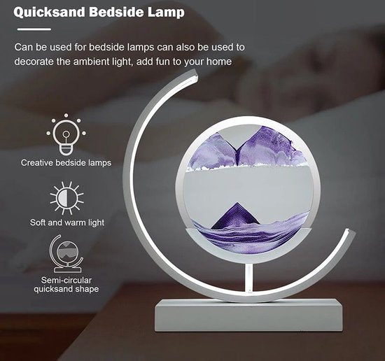 iStag® 3D Moving Sand Art Lamp - 28cm - Sand Art In Glass - Hourglass - Sand Art - Living Room Decoration - Bedroom Night Light