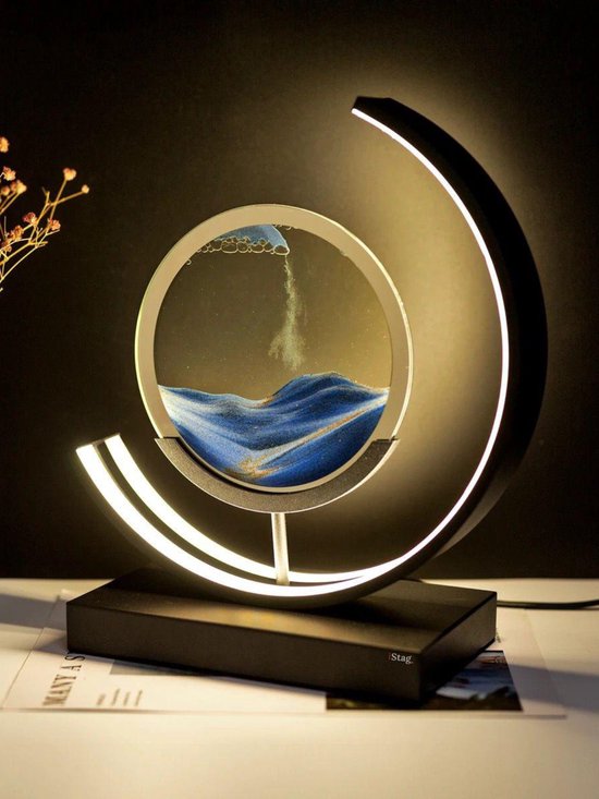 iStag® 3D Moving Sand Art Lamp - 28cm - Sand Art In Glass - Hourglass - Sand Art - Living Room Decoration - Bedroom Night Light