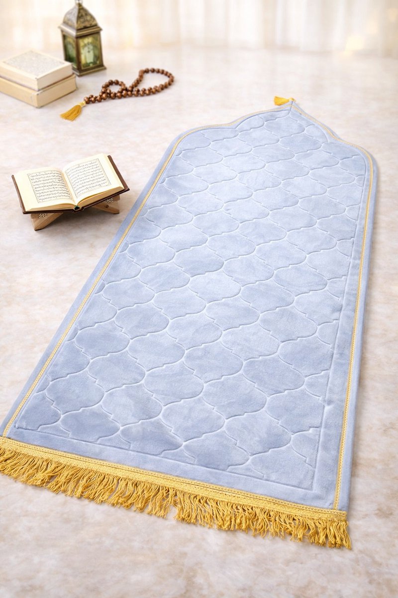 Islamitische Gebedsmat Wit – Zacht & Comfortabel Antislip Gebedskleed (115×65 cm)