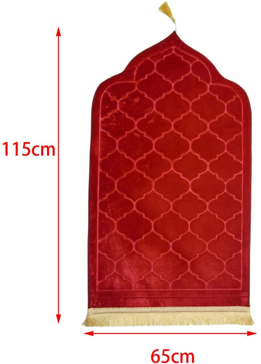 Gebedskleed – Comfortabele & Zachte Islamitische Prayer Mat met Antislip en Gouden Afwerking (115×65 cm) – Meerdere Kleuren