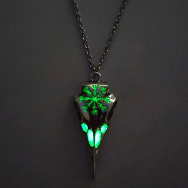 Necklace pendant Raven Skull - Necklace