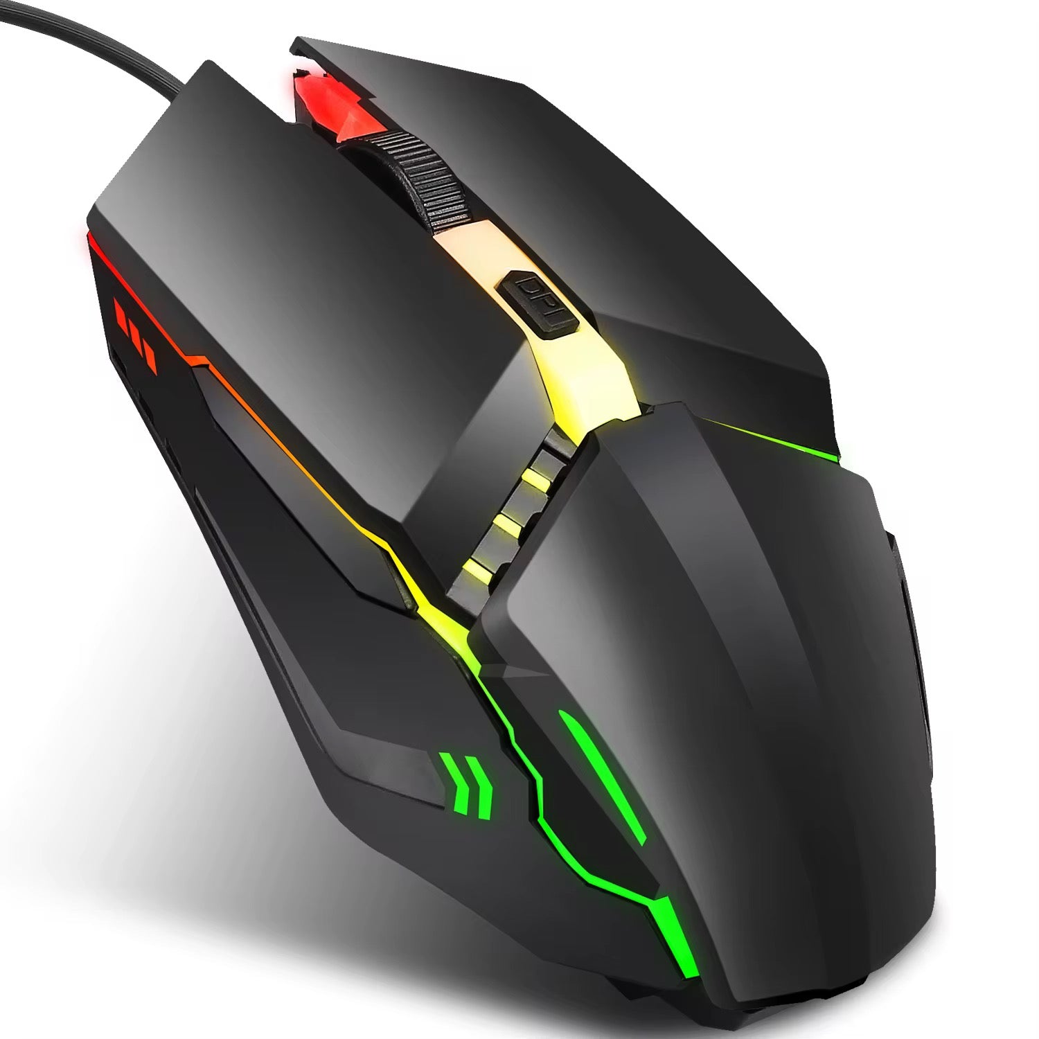 Gaming-Maus mit 1200DPI und RGB-Beleuchtung - Computer &amp; Laptop - ergonomische LED-Maus