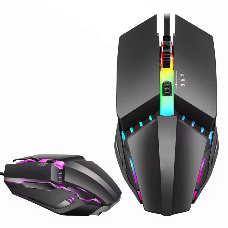 Gaming-Maus mit 1200DPI und RGB-Beleuchtung - Computer &amp; Laptop - ergonomische LED-Maus