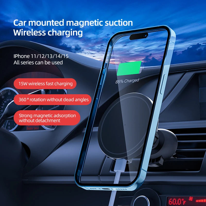 30W Magnetic Car Wireless Charger Suitable for iPhone 12 13 14 15 Pro Max Mini Air Vent Car Phone Holder Stand Fast Car Charging