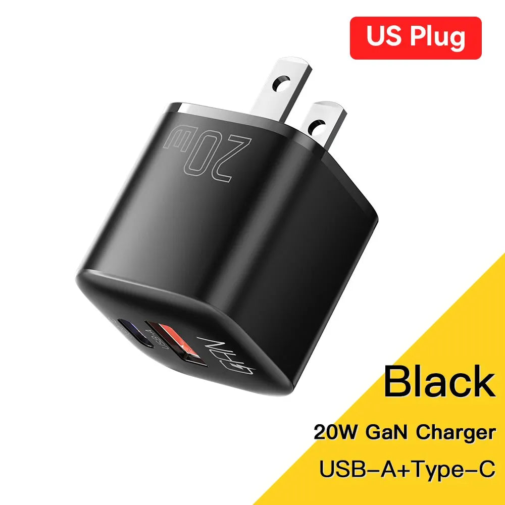 Essager 20W GaN USB Type C Charger PD Fast Charge Phone QC 3.0 Quick Chargers For iPhone 14 13 12 11 Pro Max Mini iPad Charging