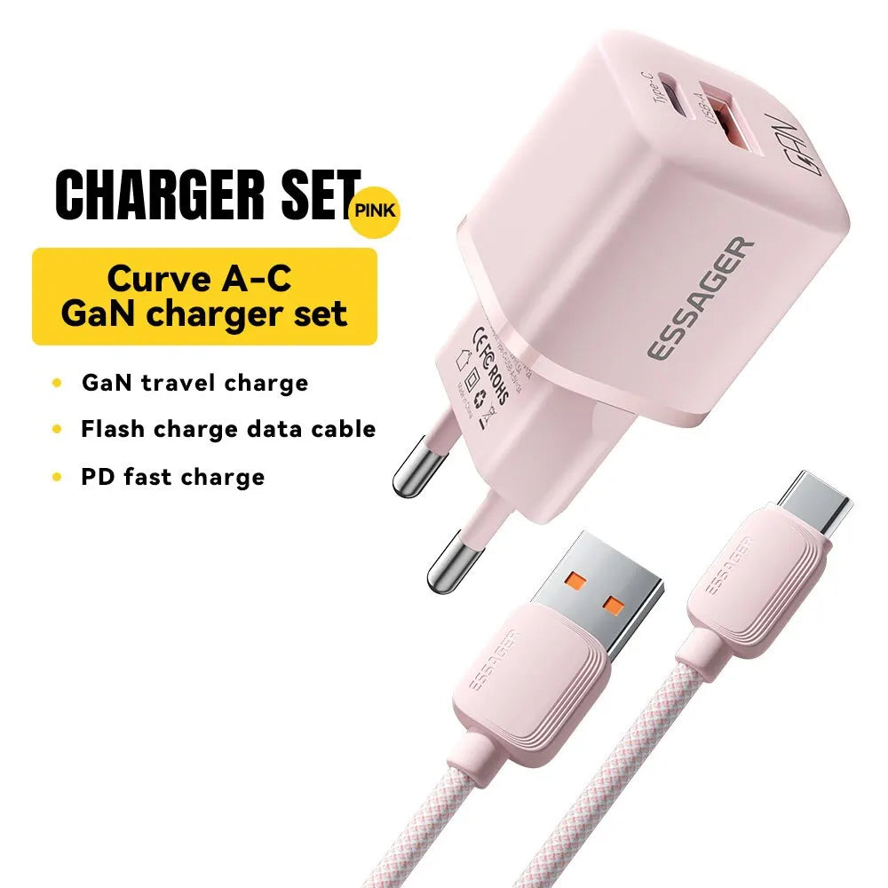 Essager 20W GaN USB Type C Charger PD Fast Charge Phone QC 3.0 Quick Chargers For iPhone 14 13 12 11 Pro Max Mini iPad Charging