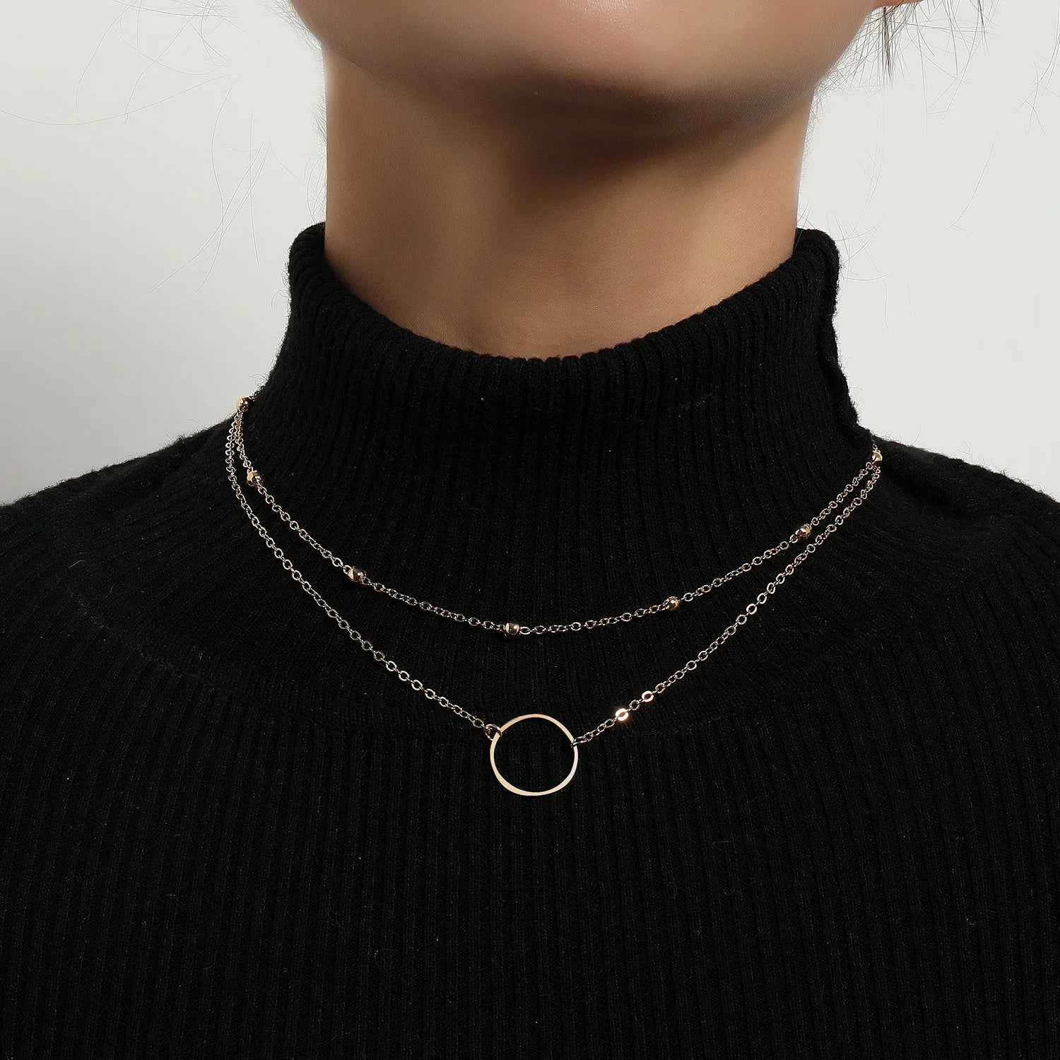 2024 neue frauen Perle Halskette Kpop Gold Farbe Perlen Anhänger Halsketten Goth Doppel Schicht Kette Choker für Frauen Mode schmuck