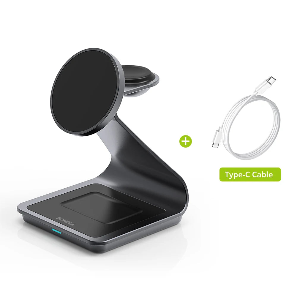 Magnetic wireless charging station