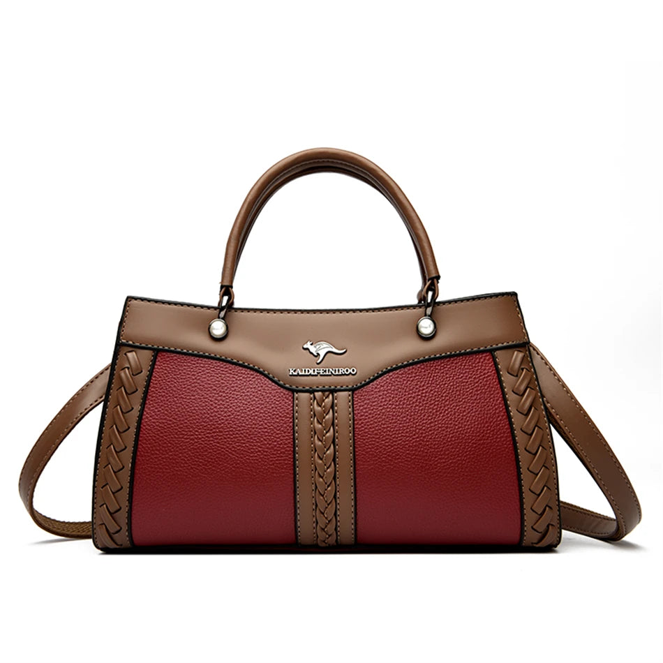 Luxe Designer Dameshandtas – Gelaagde Schoudertas & Crossbody van Zacht Leer (2025 Trend)