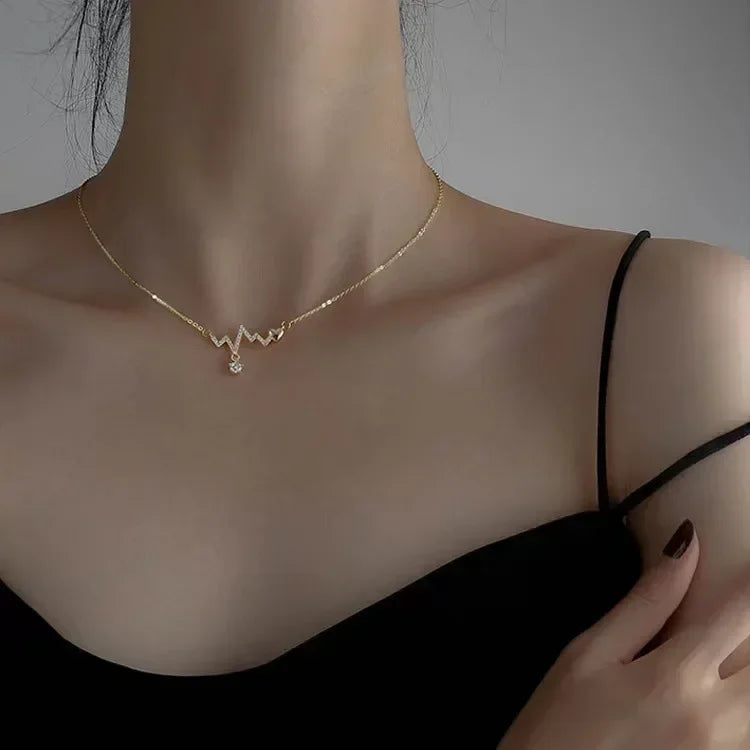 2024 New Women's Pearl Necklace Kpop Gold Color Beads Pendant Necklaces Goth Double Layer Chain Choker for Women Fashion Jewelry