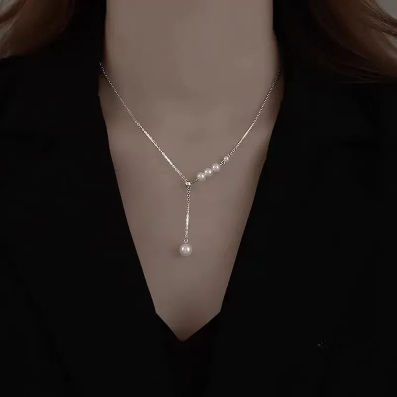 Neue Perlen Damen Halskette Kpop Perlen Choker Halskette Gold Farbe Goth Chocker Schmuck Am Hals Anhänger 2022 Kragen für Mädchen