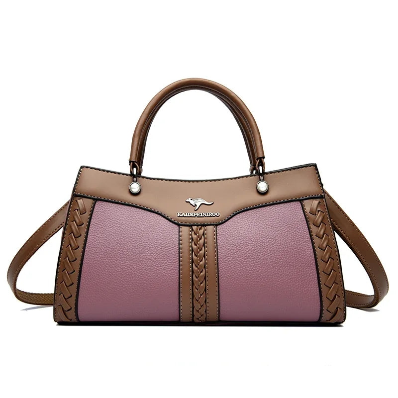 Luxe Designer Dameshandtas – Gelaagde Schoudertas & Crossbody van Zacht Leer (2025 Trend)