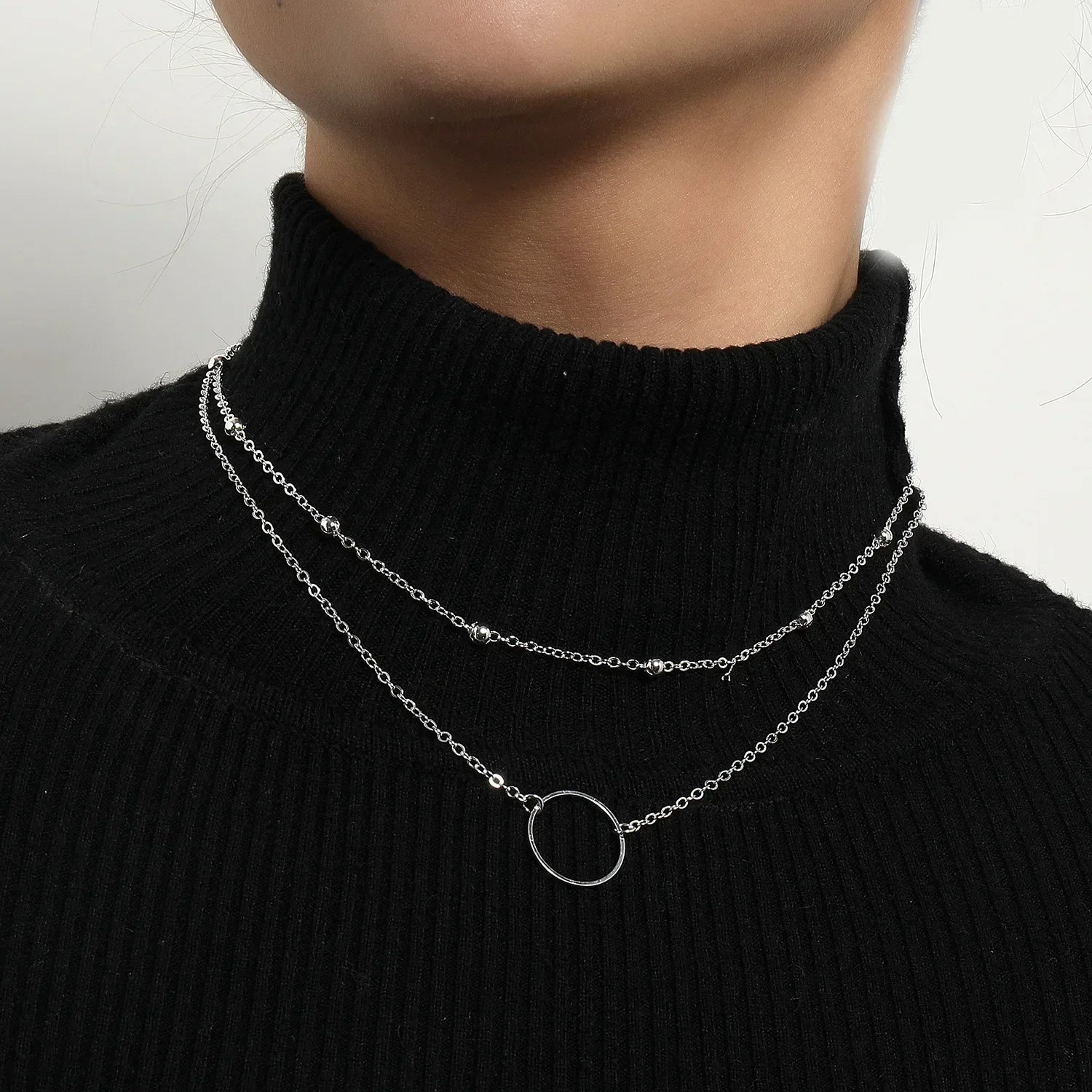 2024 neue frauen Perle Halskette Kpop Gold Farbe Perlen Anhänger Halsketten Goth Doppel Schicht Kette Choker für Frauen Mode schmuck