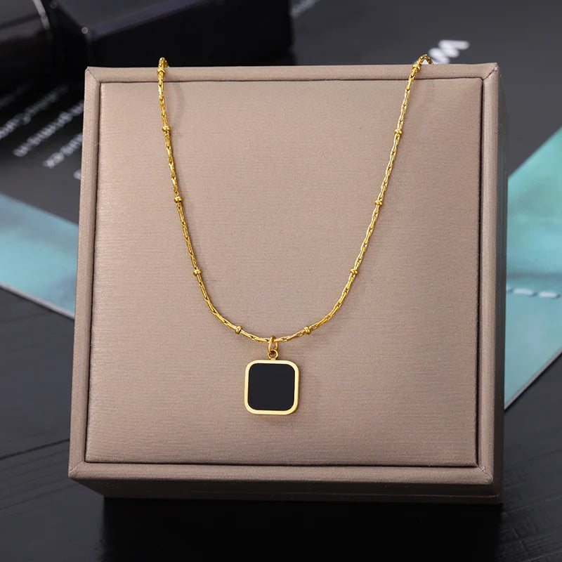 316L Stainless Steel Multilayer Heart Necklace For Women Girls Goth Gold Color Clavicle Chain Charm Choker Jewelry Birthday Gift