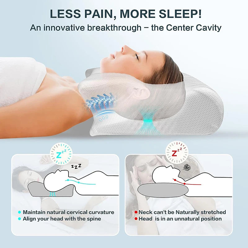 iStag® Orthopedic Neck Pain Pillow - 2 In 1 Ergonomic Contour Orthopedic Pillow - For Neck Pain, Contoured Support Pillows, Neck Pillow