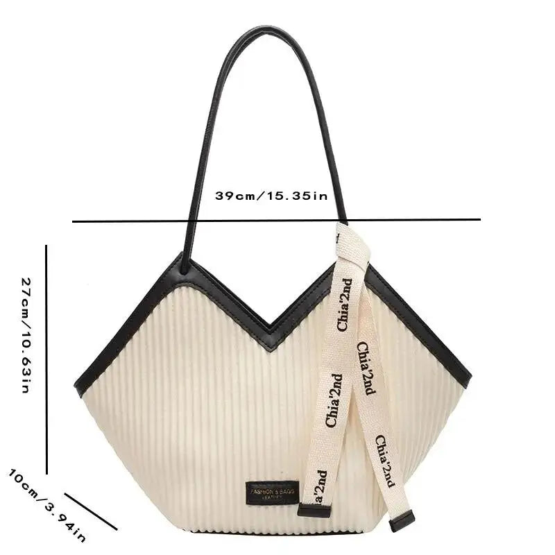 Koreaanse Stijl Grote Dames Tas – Canvas Schoudertas / Shopper