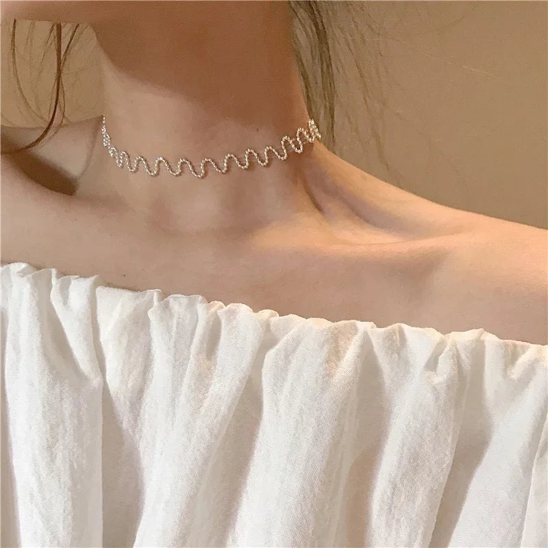 Neue Perlen Damen Halskette Kpop Perlen Choker Halskette Gold Farbe Goth Chocker Schmuck Am Hals Anhänger 2022 Kragen für Mädchen