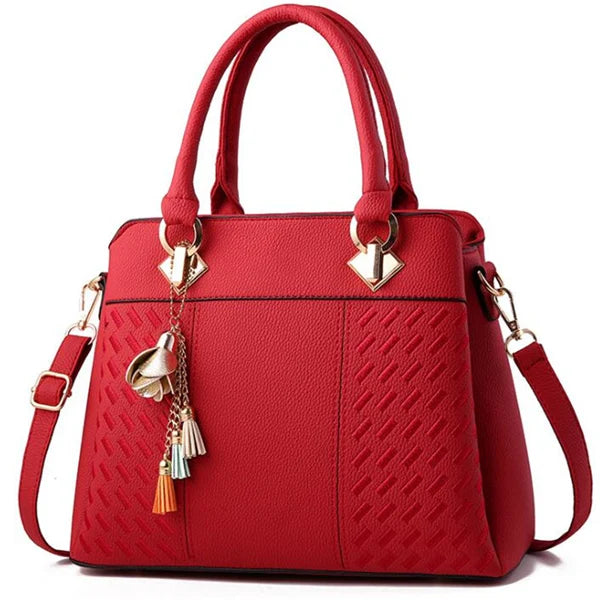 Luxe Dames Handtas – Crossbody & Schoudertas met Kwastje – Geborduurde Tote met Grote Capaciteit