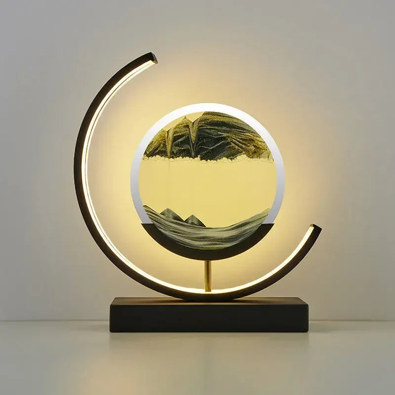 iStag® 3D-Sandkunstlampe mit Bewegung – 28 cm – Sandkunst aus Glas – Sanduhr – Sandkunst – Wohnzimmerdekoration – Nachtlicht fürs Schlafzimmer