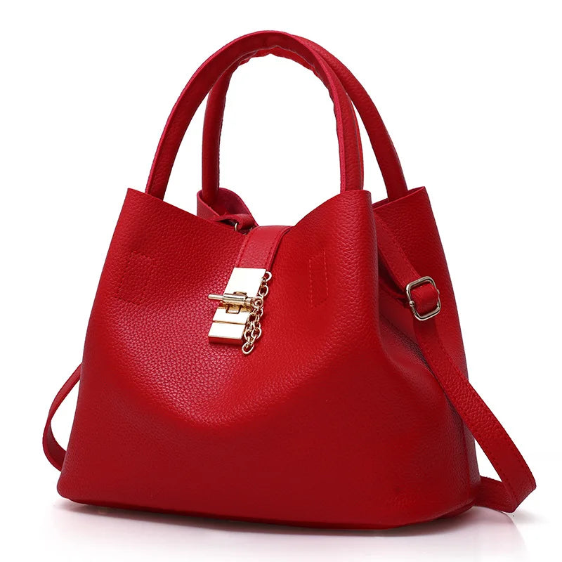 Dames Schoudertas – Grote Capaciteit PU Handtas met Lychee-patroon en Kruisbody-optie