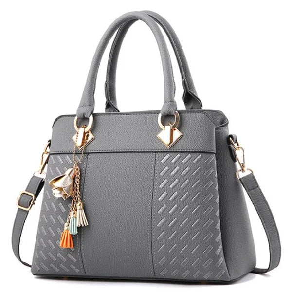 Luxe Dames Handtas – Crossbody & Schoudertas met Kwastje – Geborduurde Tote met Grote Capaciteit