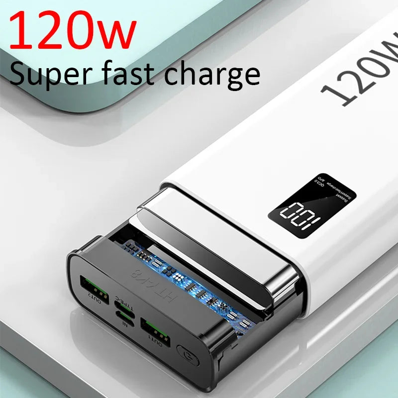 Xiaomi 120W Power Bank met hoge capaciteit 50000mAh Snel opladen Powerbank Draagbare batterijlader voor iPhone Samsung Huawei