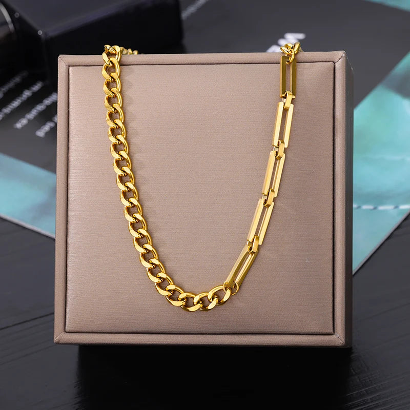 316L Stainless Steel Multilayer Heart Necklace For Women Girls Goth Gold Color Clavicle Chain Charm Choker Jewelry Birthday Gift