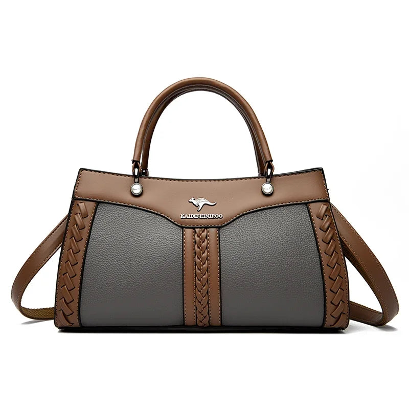 Luxe Designer Dameshandtas – Gelaagde Schoudertas & Crossbody van Zacht Leer (2025 Trend)
