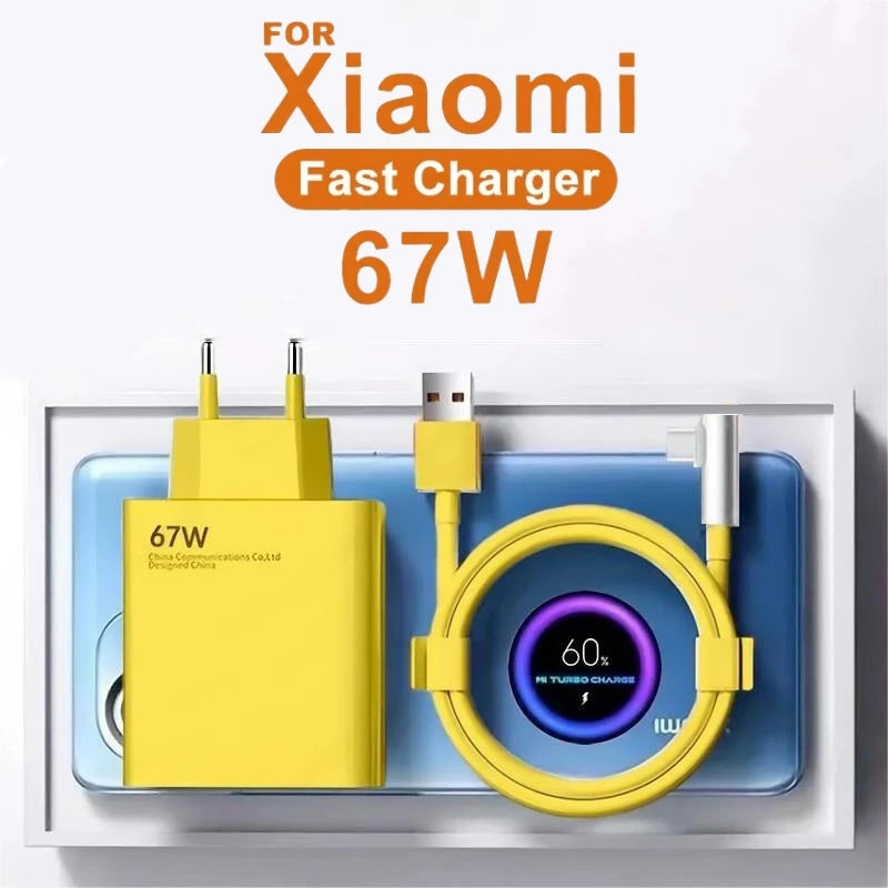 Original 67W 6A USB Super Fast Charging Charger Adapter For Xiaomi Mi 12 11 Type C Cable POCO X5 X4 Pro Redmi Note 10 11 Charge