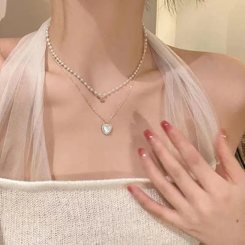 Neue Perlen Damen Halskette Kpop Perlen Choker Halskette Gold Farbe Goth Chocker Schmuck Am Hals Anhänger 2022 Kragen für Mädchen